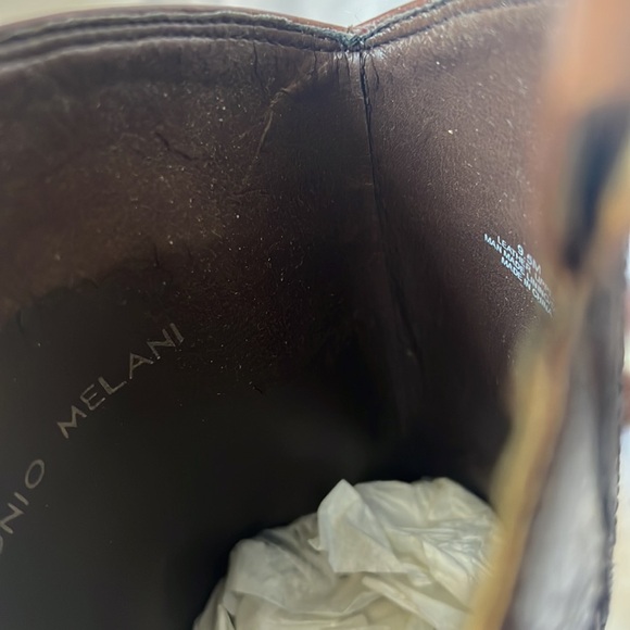 Antonio Melani Leather Dark Brown Boots 9.5M New with deffect - Picture 15 of 16